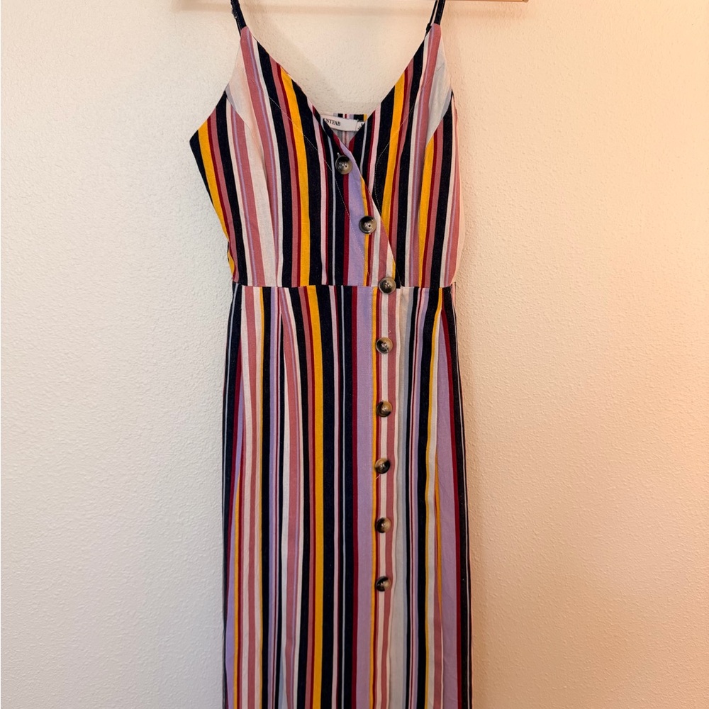 JustFab Multicolor Striped Midi Dress